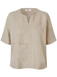 Masai Copenhagen Women's Madolorea Linen Short Sleeve Tunic Top