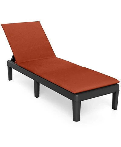 Gouun Cushioned Patio Chaise Lounge Chair with 3-Position Backrest