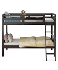 Gouun Convertible Twin Over Twin Bunk Bed with Guardrail and Ladder