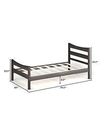 Gouun Twin Size Rustic Platform Bed Frame with Headboard and Footboard