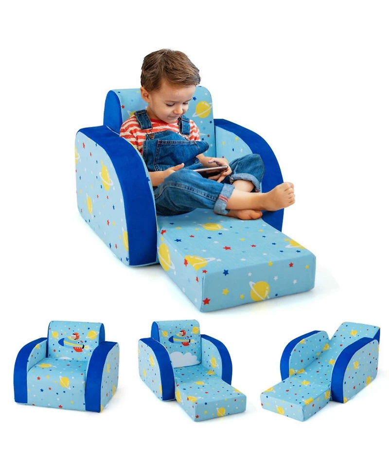 Gouun 3-in-1 Convertible Flip-Open Kids Sofa for Play and Nap