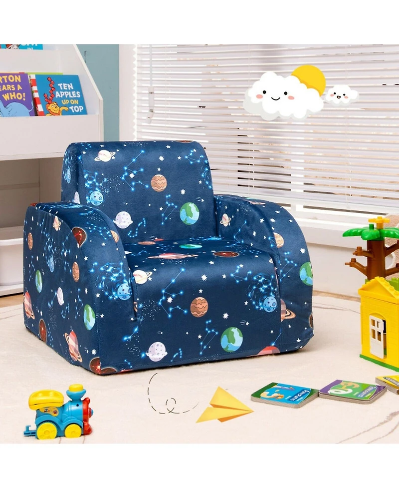 Gouun 3-in-1 Convertible Kids Sofa Bed and Flip-Out Lounger