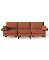 Gouun 3-Seat Sectional Sofa with Metal Legs and Usb Charging Ports