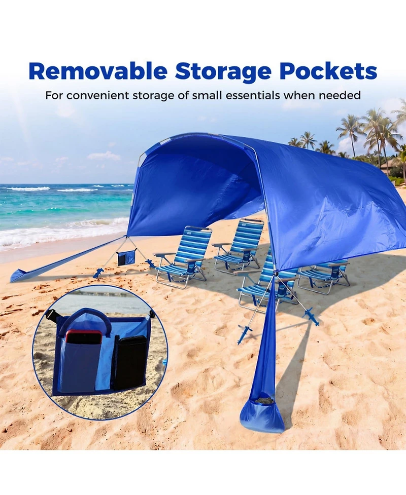 Gouun Wind-Powered Beach Tent Portable Sun Shelter with Carry Bag