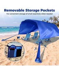 Gouun Wind-Powered Beach Tent Portable Sun Shelter with Carry Bag