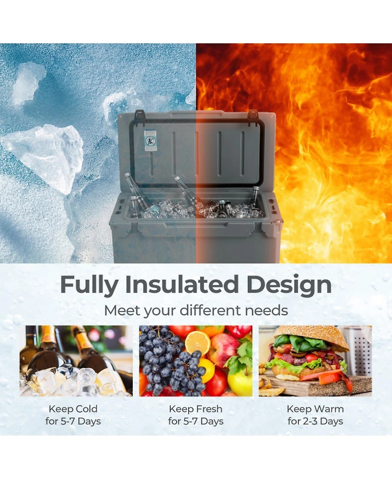 Gouun 50-Quart Rotomolded Cooler with Cup Holders and Bottle Opener
