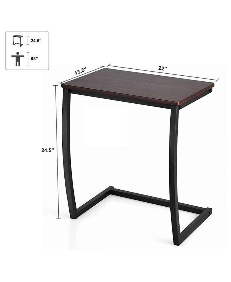 Gouun Steel Frame C-Shaped Sofa Side End Table