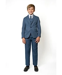 Peanut Butter Collection Little Boys and Big Osiris Slim Fit 5-Piece Shirt, Tie, Jacket, Vest Pants Suit Set