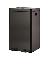gaomon2×8-gallon double-bin stainless steel trash can set with a foot pedal and soft-close lid, suitable for kitchens, living rooms, bedrooms