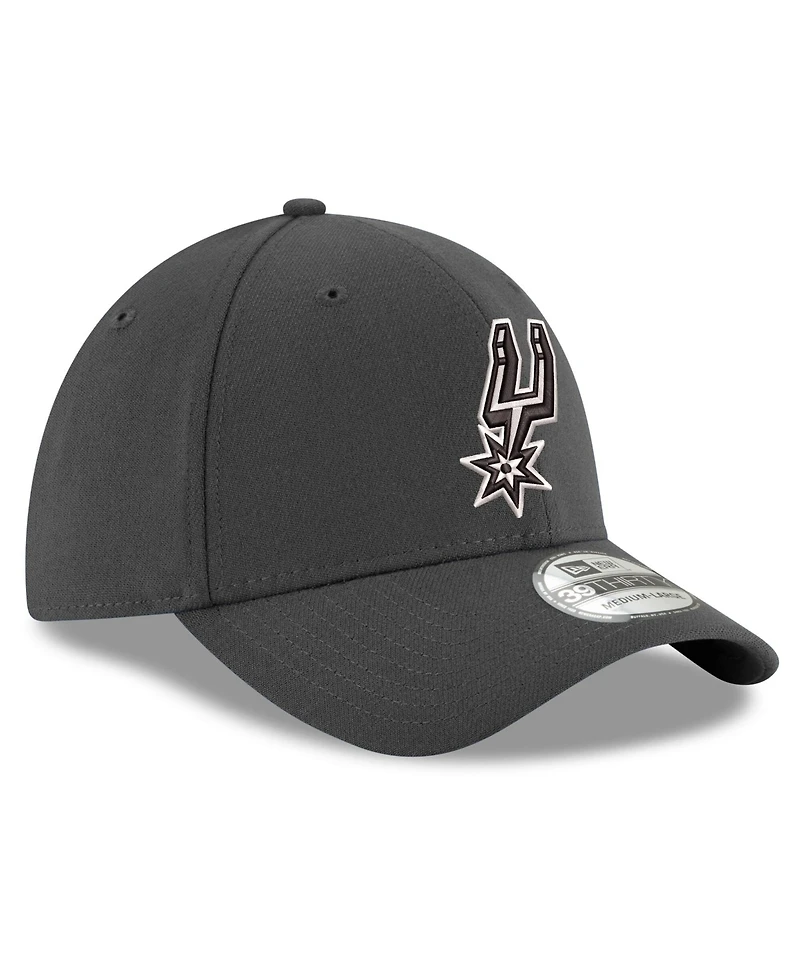 New Era Men's Graphite San Antonio Spurs 39THIRTY Flex Hat