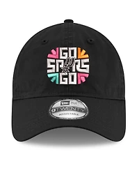 New Era Men's Black San Antonio Spurs Slogan 9TWENTY Adjustable Hat