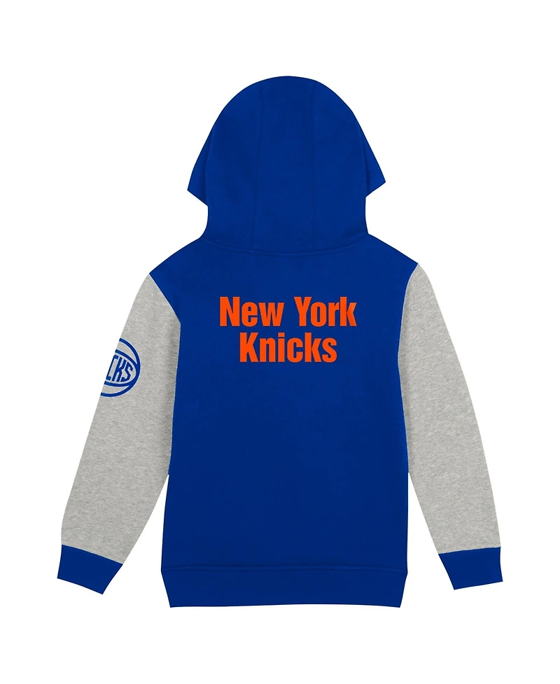 Outerstuff Toddler Blue New York Knicks Fair Catch Fleece Pullover Hoodie