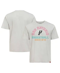 Sportiqe Men's and Women's Silver San Antonio Spurs Outline T-Shirt
