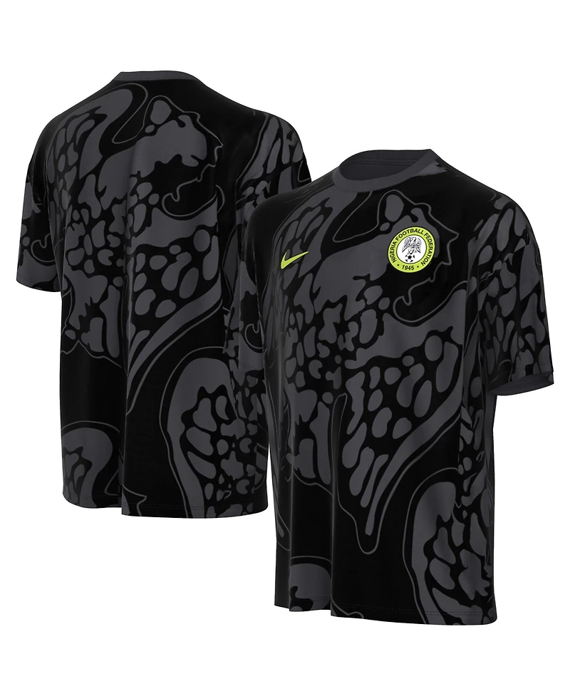 Nike Big Boys and Girls Gray Nigeria National Team Allover Print T-Shirt