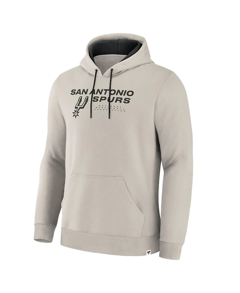 Fanatics Men's Off White San Antonio Spurs Crossover Collection Blocked Shot Premium Pullover Hoodie