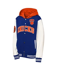 Mitchell & Ness Preschool Mitchell Ness Blue New York Knicks Courtside Fleece Full-Snap Jacket