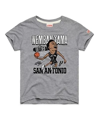 Homage Big Boys and Girls Victor Wembanyama Gray San Antonio Spurs Caricature Tri-Blend T-Shirt