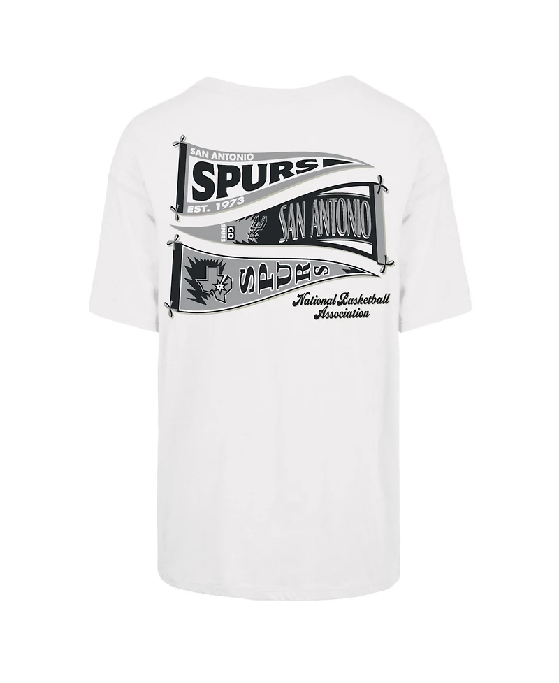 '47 Brand Women's White San Antonio Spurs Bow and Banner Sadie T-Shirt