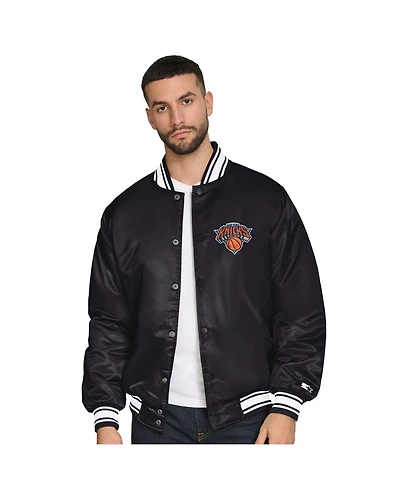 Starter Men's New York Knicks Final Buzzer Satin Varsity Full-Snap Jacket