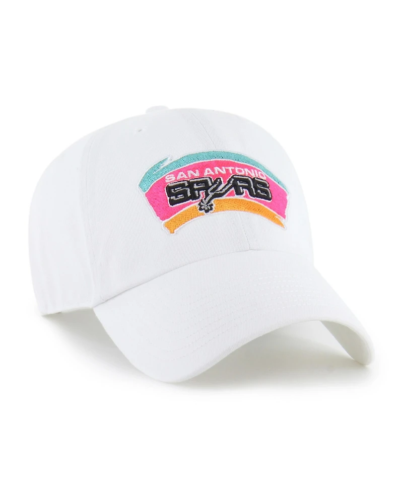 '47 Brand Men's White San Antonio Spurs Hardwood Classics Clean Up Adjustable Hat