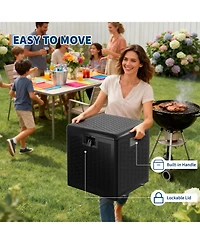 gaomon Gallon Outdoor Storage Box, Lockable Uv Resistant Storage Chest, Large Waterproof Resin Patio Storage Bin, Suitable for Patio, Garden
