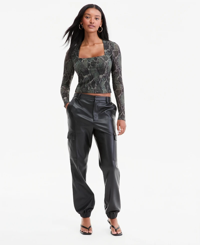 Bar Iii Women's Square-Neck Cropped Top, Macy's Exclusive