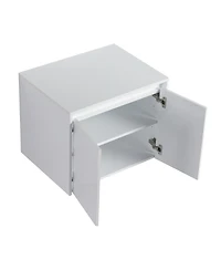 Sillysis 71 Inch Wall Mounted Double Sink Bathroom Vanity with Resin Basins, Soft Close Doors, Water-Resistant Cabinet