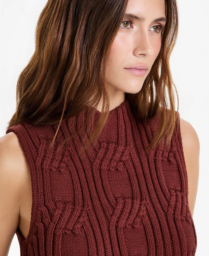 And Now This Women's Cable-Knit Mock-Neck Shell, Macy's Exclusive