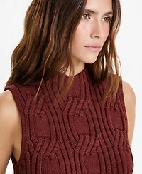 And Now This Women's Cable-Knit Mock-Neck Shell, Macy's Exclusive