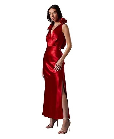 Coast Women's Corsage Satin V-Neck Maxi Dress