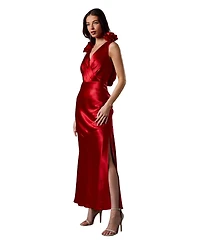 Coast Women's Corsage Satin V-Neck Maxi Dress