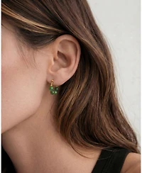 seree Fay - Beaded Jade Hoop Earrings