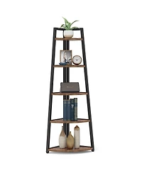 Slickblue 70" Corner Shelf, 5 Tier Corner Storage Rack Ladder Bookcase