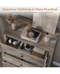 homfan Tall 5 Drawer Dresser with Deep Drawers and Metal Knobs for Bedroom, Entryway, Hallway