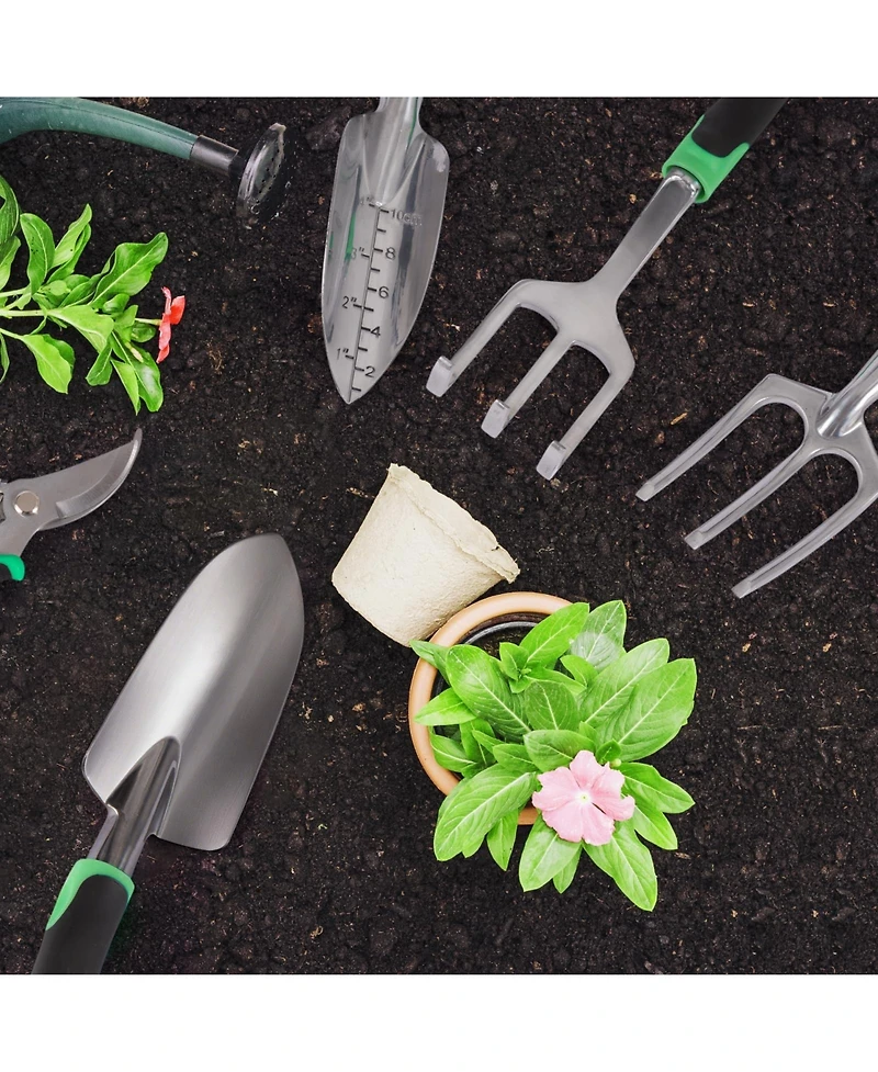 Xdovet Garden Tool Set 9 Succulent 6 Aluminum Tools Kit Gloves Watering Can Line Label