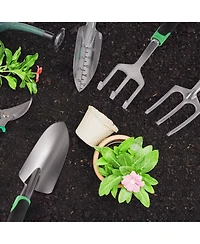 Xdovet Garden Tool Set 9 Succulent 6 Aluminum Tools Kit Gloves Watering Can Line Label