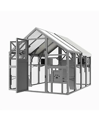 Streamdale Furniture Extra Large Walk-in Outdoor Catio with 7 Platforms and Weatherproof Roof