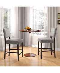 Gymax 4 Piece Upholstered Bar Stools 26 Inch Counter Height Chairs with Sponge Cushions