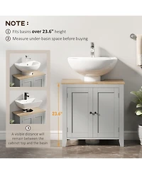 Midola Bathroom Vanities, Pedestal Sink Cabinet with U-Shaped Cut-out and Adjustable Shelf for Bathroom