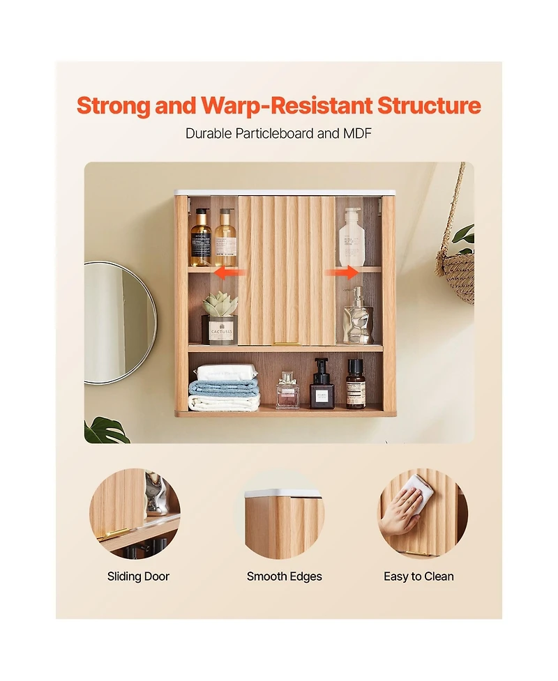 Phying Wall Mounted Bathroom Cabinet Over Toilet Storage Medicine Cabinet Multifunctional Hanging Organizer for Home Storage