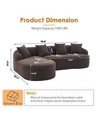 Sailvan L-Shape Sectional Sofa, 30D High-Density Foam Modular Chenille Couch for Living Room