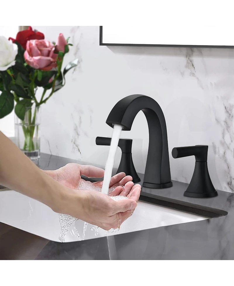 Midola Widespread Bathroom Sink Faucets Two Handle 3 Hole Vanity Bath Faucet with Drain Assembly for Bathroom