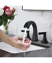 Midola Widespread Bathroom Sink Faucets Two Handle 3 Hole Vanity Bath Faucet with Drain Assembly for Bathroom