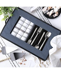 StorageBud Flatware & Utensil Storage, Durable Silverware Storage Box with Padded Dividers