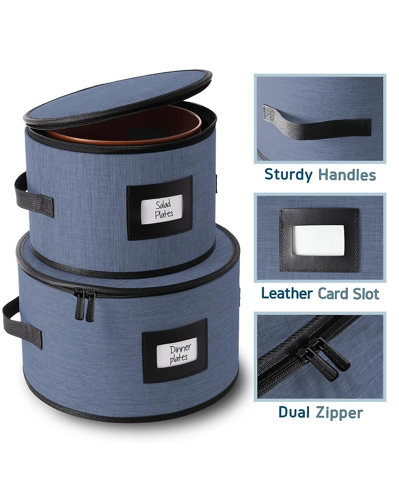 StorageBud Fine China Storage Containers Hard Shell, 4 Piece Dish Storage Containers