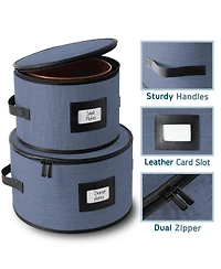 StorageBud Fine China Storage Containers Hard Shell, 4 Piece Dish Storage Containers
