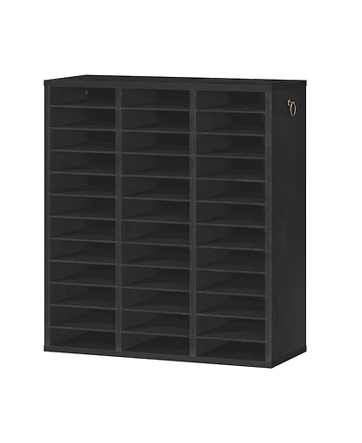 Slickblue Wooden Literature Organizer with 36 Compartments for Files and Documents