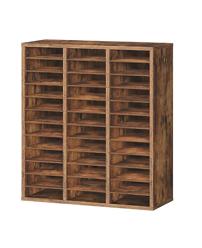 Slickblue Wooden Literature Organizer with 36 Compartments for Files and Documents