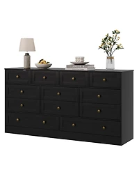 homfan 12 Drawer Wooden Dresser and Tv Stand for Bedroom, Living Room, Home Office