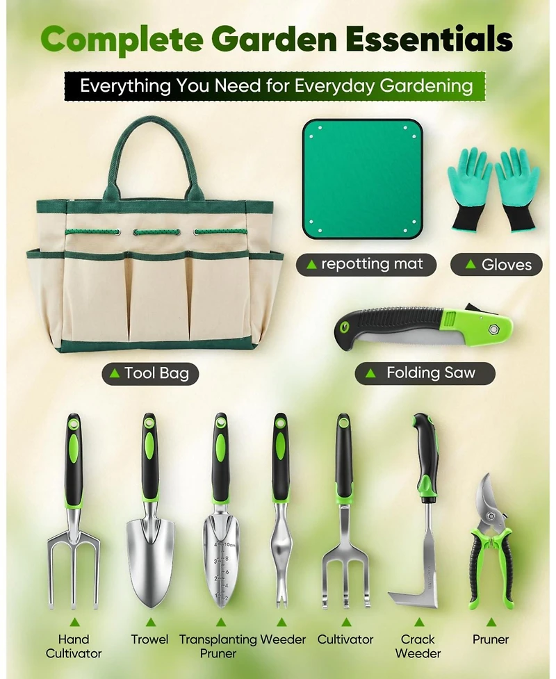 Xdovet Garden Tools Aluminum Kit With Gloves Bag